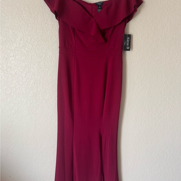 Alexia B Strapless Wine Dress - Picture 2 of 12